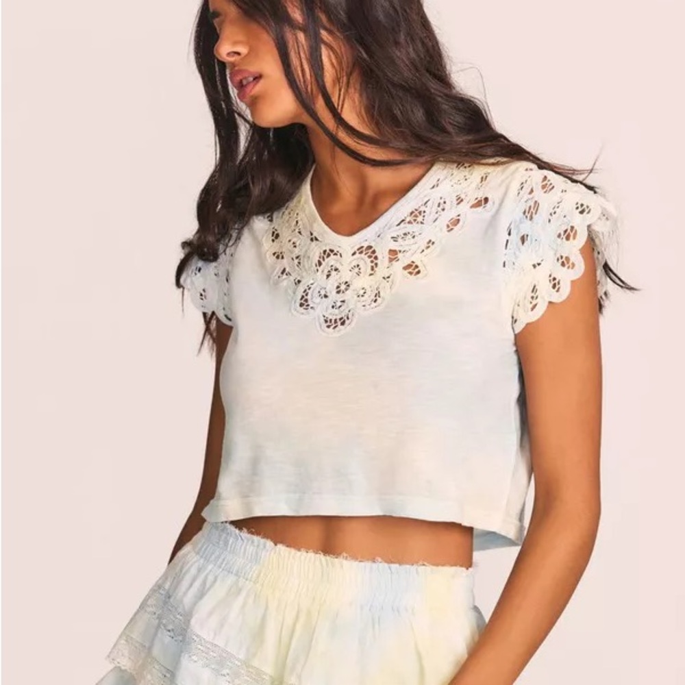 LoveShackFancy Rubin Lace Tee